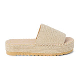 Matisse Del Mar Platform Sandal in Natural — woven jute upper, slip-on platform sandal