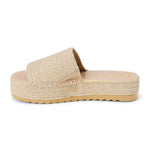 Matisse Del Mar Platform Sandal Natural — side view showing woven jute upper and thick platform sole