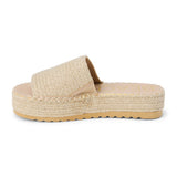 Matisse Del Mar Platform Sandal Natural — side view showing woven jute upper and thick platform sole
