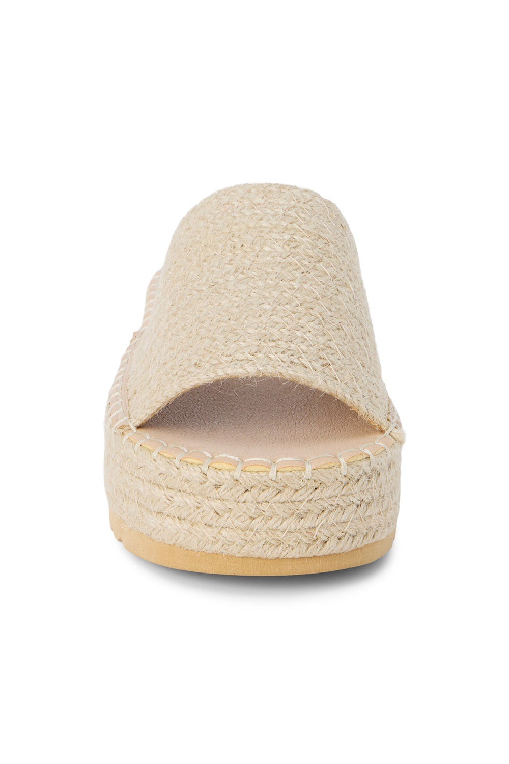 Matisse Del Mar Platform Sandal Natural — top view showing woven upper detail