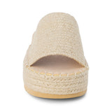Matisse Del Mar Platform Sandal Natural — top view showing woven upper detail