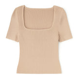 The Sophie Square-Neck Rib Knit Tee