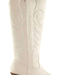 Dixie Western Boot in white, side profile