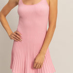 Molly Pleated Tank Mini Dress - Pink
