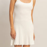 Molly Pleated Tank Mini Dress - White