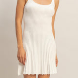 Molly Pleated Tank Mini Dress - White