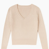 The Lila Cable Knit V-Neck Sweater