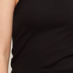 Just Right Square Neck Tank Top in Black - styled