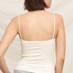 Scalloped Lace Trim Crop Cami - White