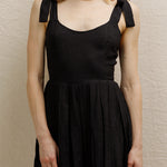 Lovey Dovey Pleated Romper in Black - front