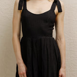 Lovey Dovey Pleated Romper in Black - front