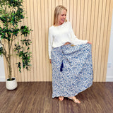 Wren Smocked Rayon Midi Skirt