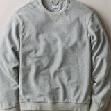 Marine Layer Cloud 9 Terry Relaxed Crewneck in Heather Grey Stripe, front view