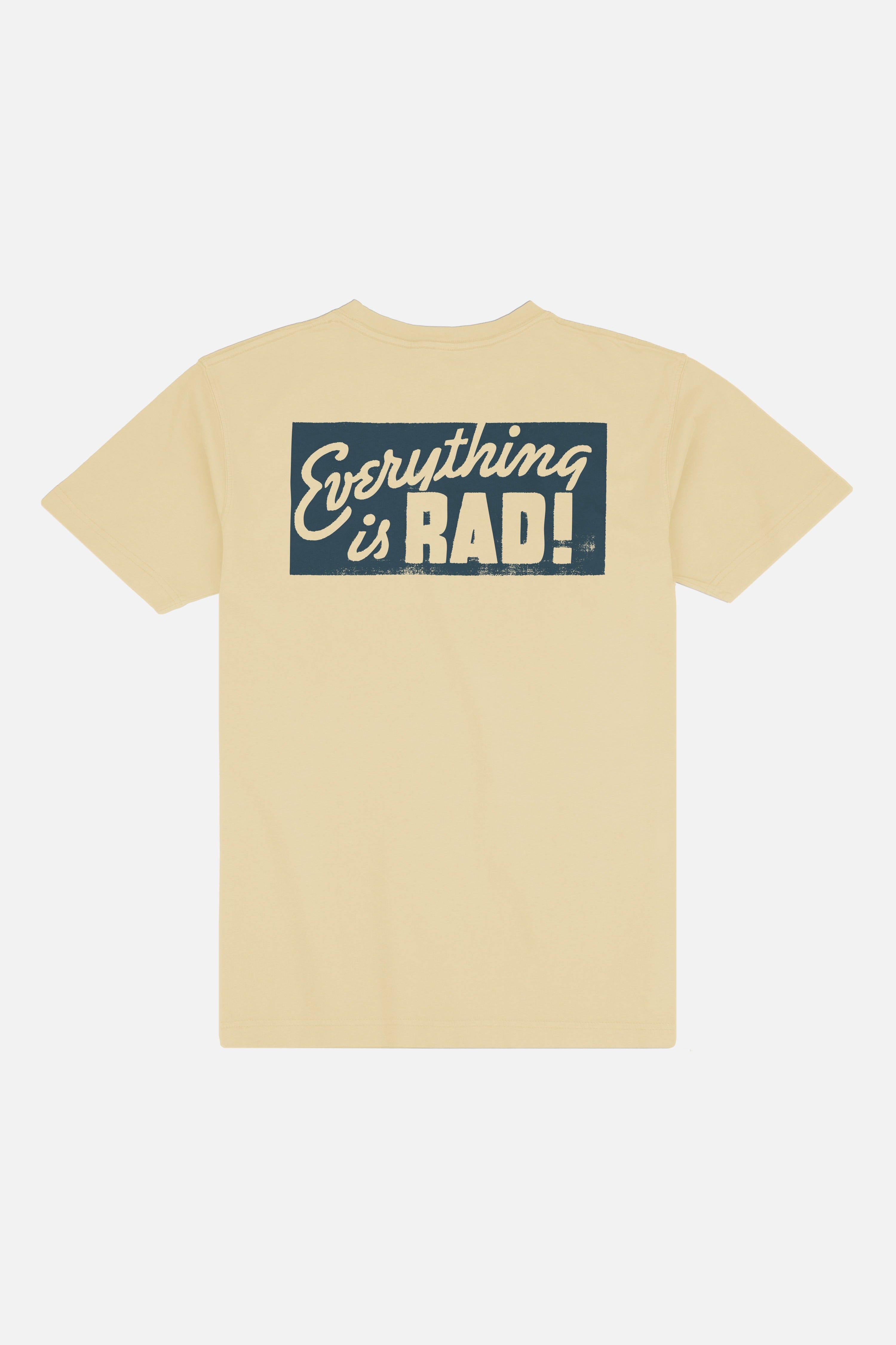 Jetty Its Rad! Tee in Apricot - front graphic