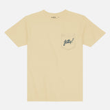 Jetty Its Rad! Tee in Apricot - back pocket detail