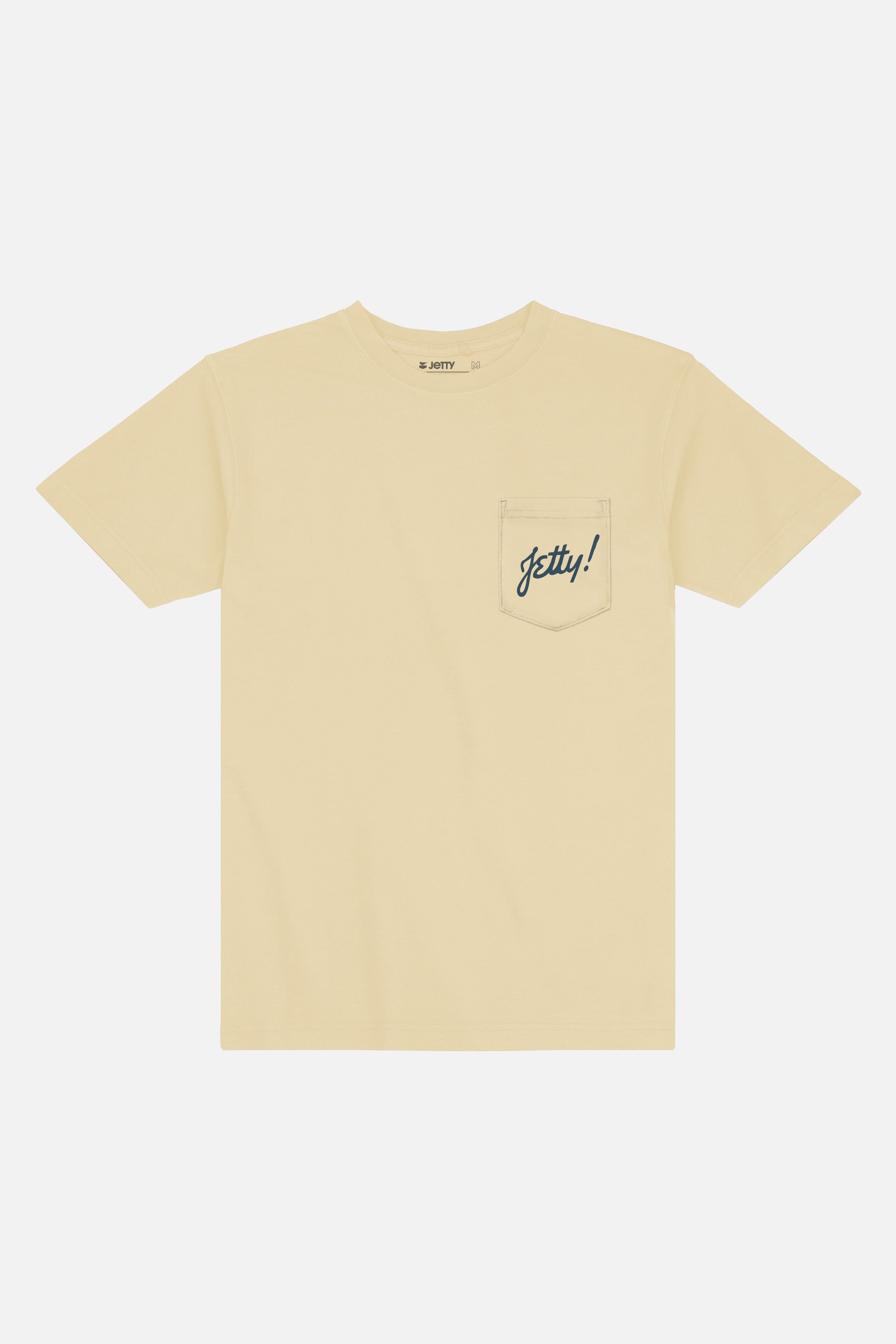 Jetty Its Rad! Tee in Apricot - back pocket detail