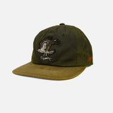 Jetty Osprey Hat in Olive - front embroidery
