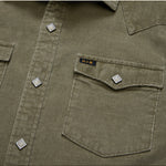 Banning Corduroy Snapshirt diamond pearl snap detail