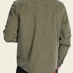 Banning Corduroy Snapshirt in Aloe on model, back