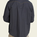 Broncbuster Longsleeve Snapshirt in Moonless Night on model, back