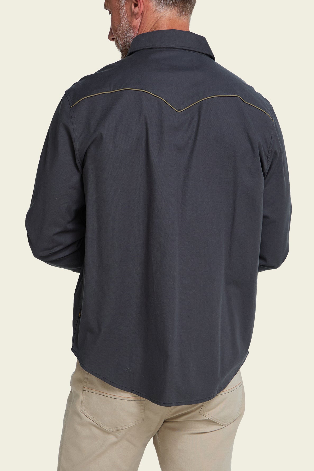 Broncbuster Longsleeve Snapshirt in Moonless Night on model, back