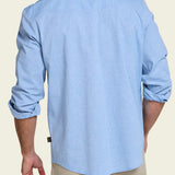 Howler Bros Crosscut Deluxe Snapshirt Fanned Flora on model, back