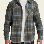 Harkers Flannel Kempton Plaid Beluga on model front