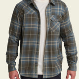 Harkers Flannel Kempton Plaid Beluga on model front