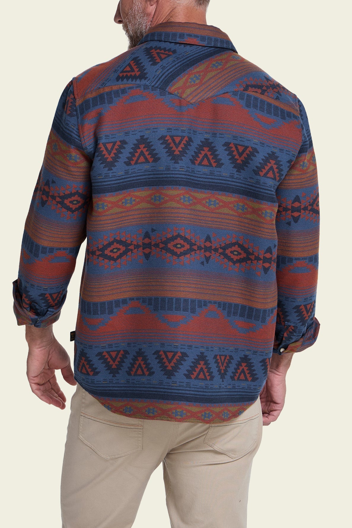 Sheridan Flannel Canyon Codes Skyfall on model back