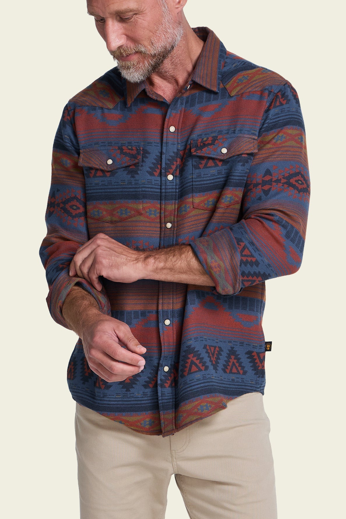Sheridan Flannel Canyon Codes Skyfall on model front