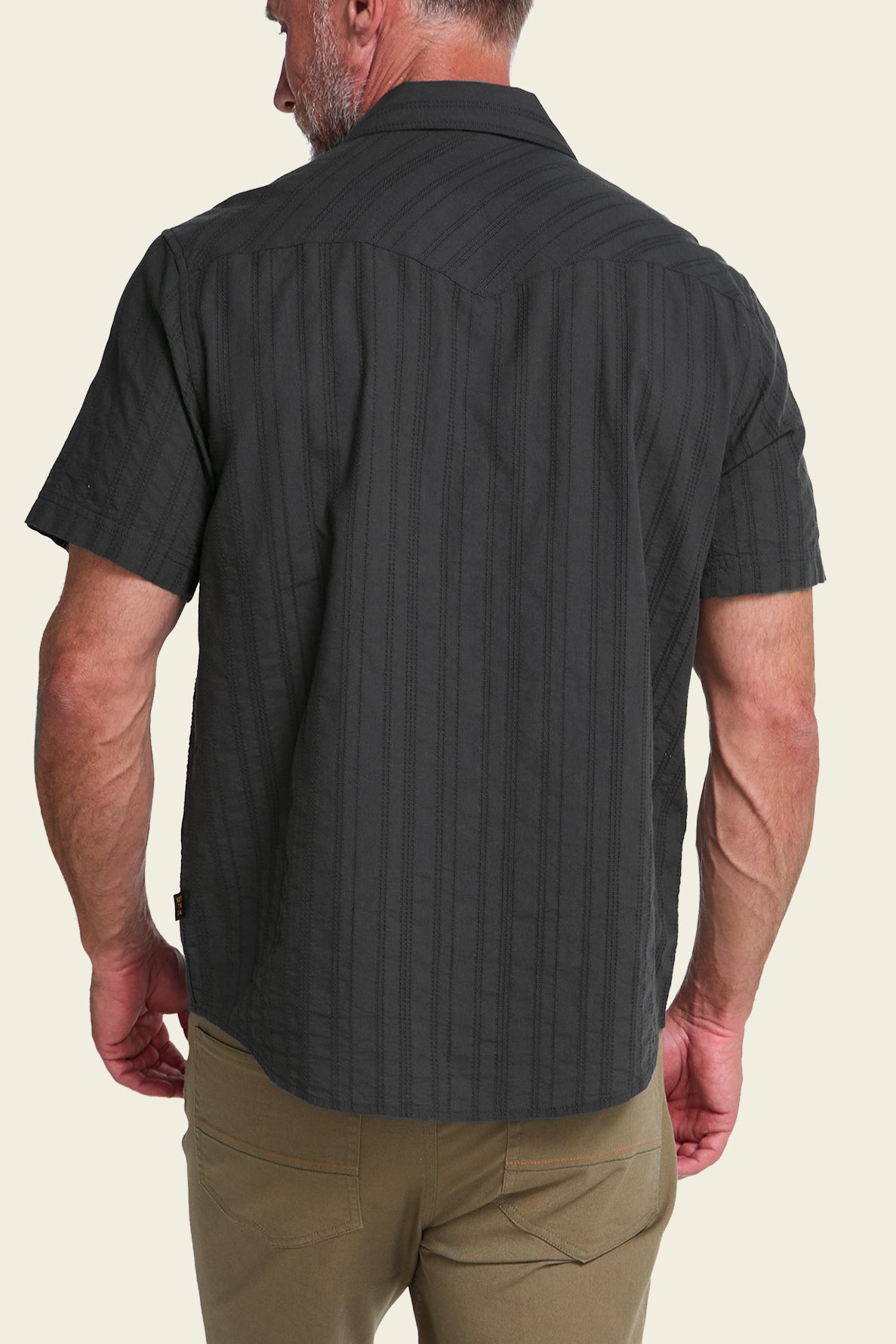 Howler Bros H Bar B Snapshirt Eyelet Stripe on model, back