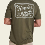 Howler Bros Howler Posse T-Shirt Dark Olive on model, back