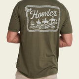 Howler Bros Howler Posse T-Shirt Dark Olive on model, back