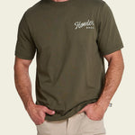 Howler Bros Howler Posse T-Shirt Dark Olive on model, front