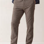 Marine Layer Saturday Houndstooth Chino in Dark Taupe, front view