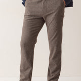 Marine Layer Saturday Houndstooth Chino in Dark Taupe, front view