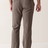 Marine Layer Saturday Houndstooth Chino in Dark Taupe, side view