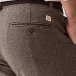 Marine Layer Saturday Houndstooth Chino in Dark Taupe, styled full look
