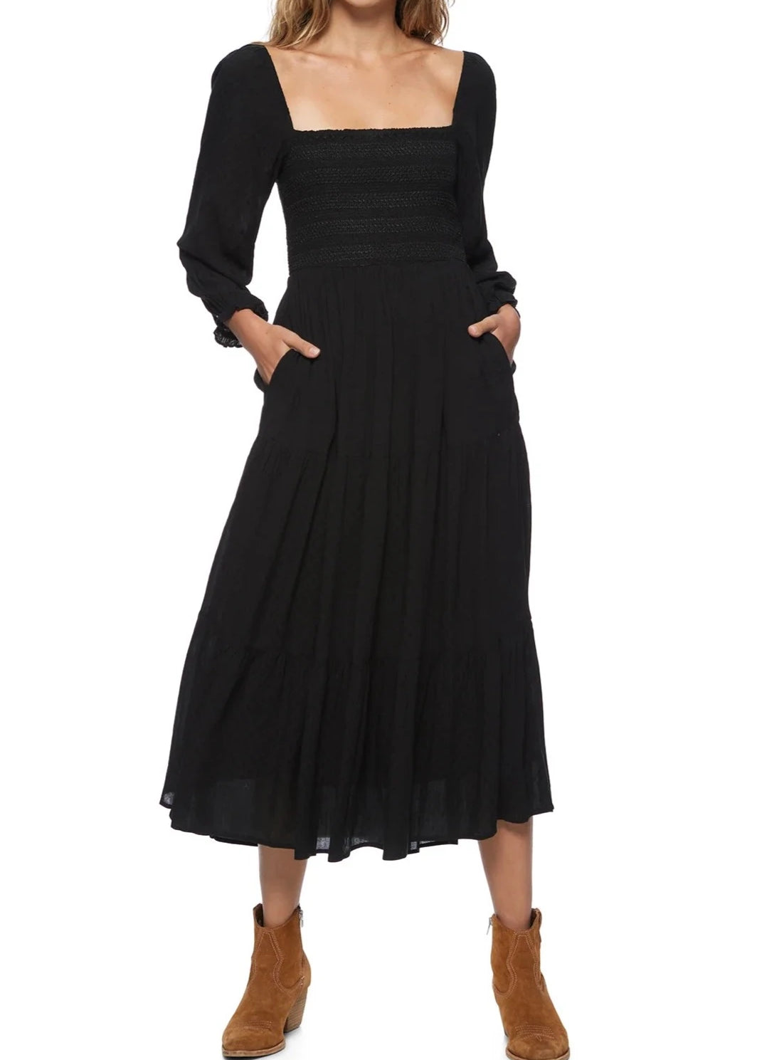 Nora Smocked Midi Dress - MTT Collective