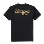 Seager Russ Fill Tee in Black, back graphic