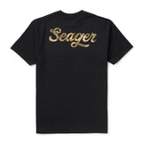 Seager Russ Fill Tee in Black, back graphic