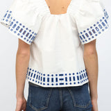 Alexa Embroidered Cutout Top