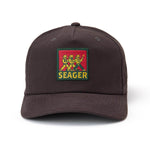 Brown cap with Seager logo on a white background