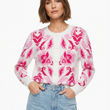 Soft Pink Floral Cardigan Sweater