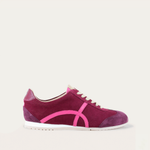 Naot Haven sneaker in Merlot Port Raspberry Combo, side view