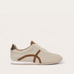 Naot Haven sneaker in Beige Cream Brown Combo, side view