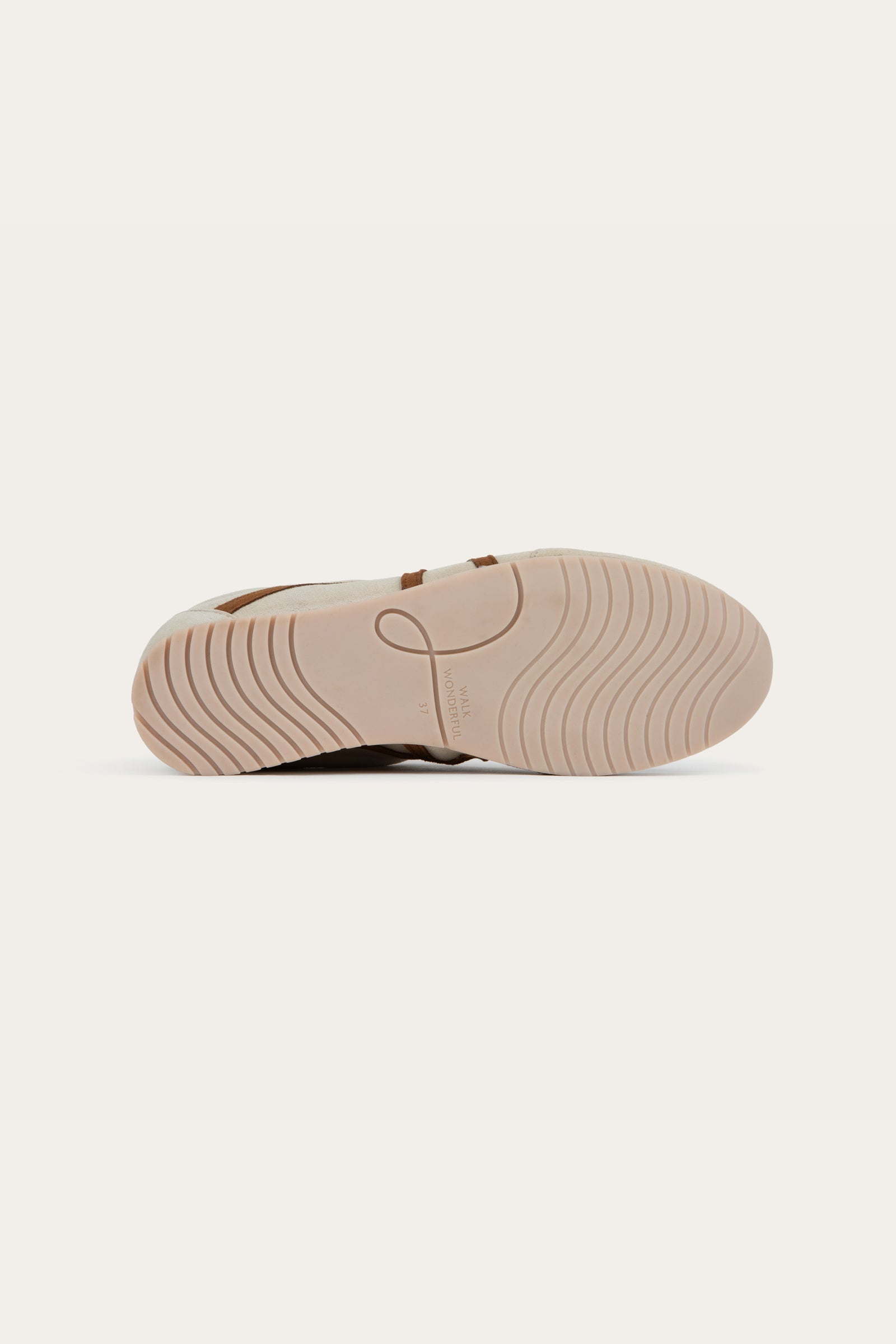 Naot Haven sneaker in Beige Cream Brown Combo, back view