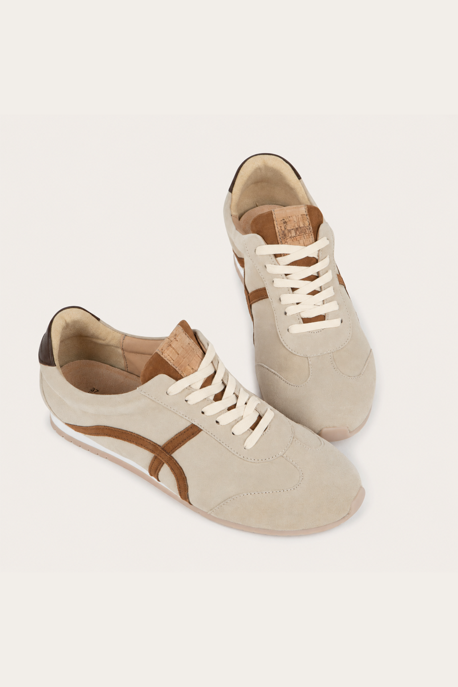 Naot Haven sneaker in Beige Cream Brown Combo, sole detail