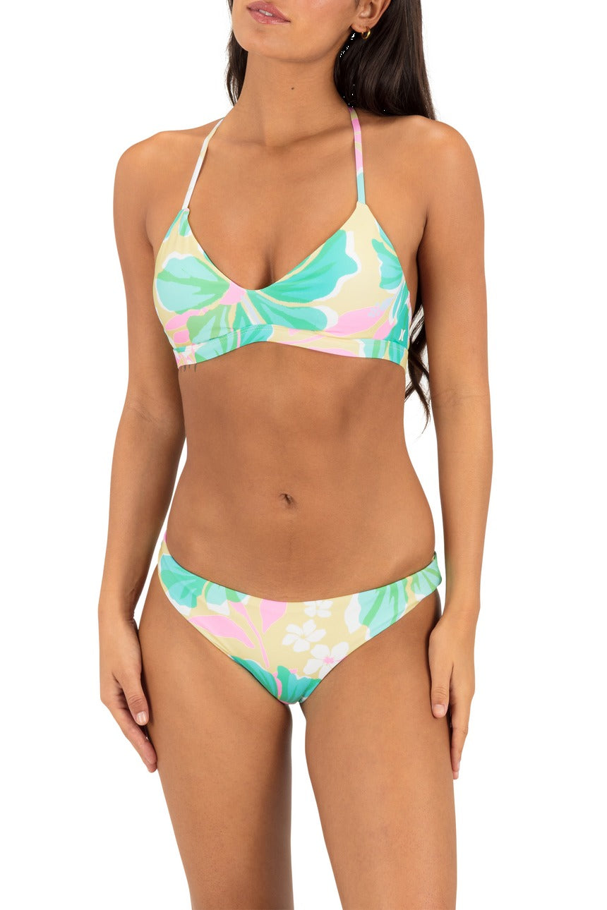 Hurley Aloha Reversible Moderate Bottom in Floral Chamomile, front view