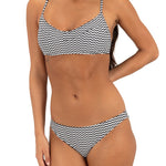 Hurley Max Poptic Stripe Moderate Bottom in Black, front view